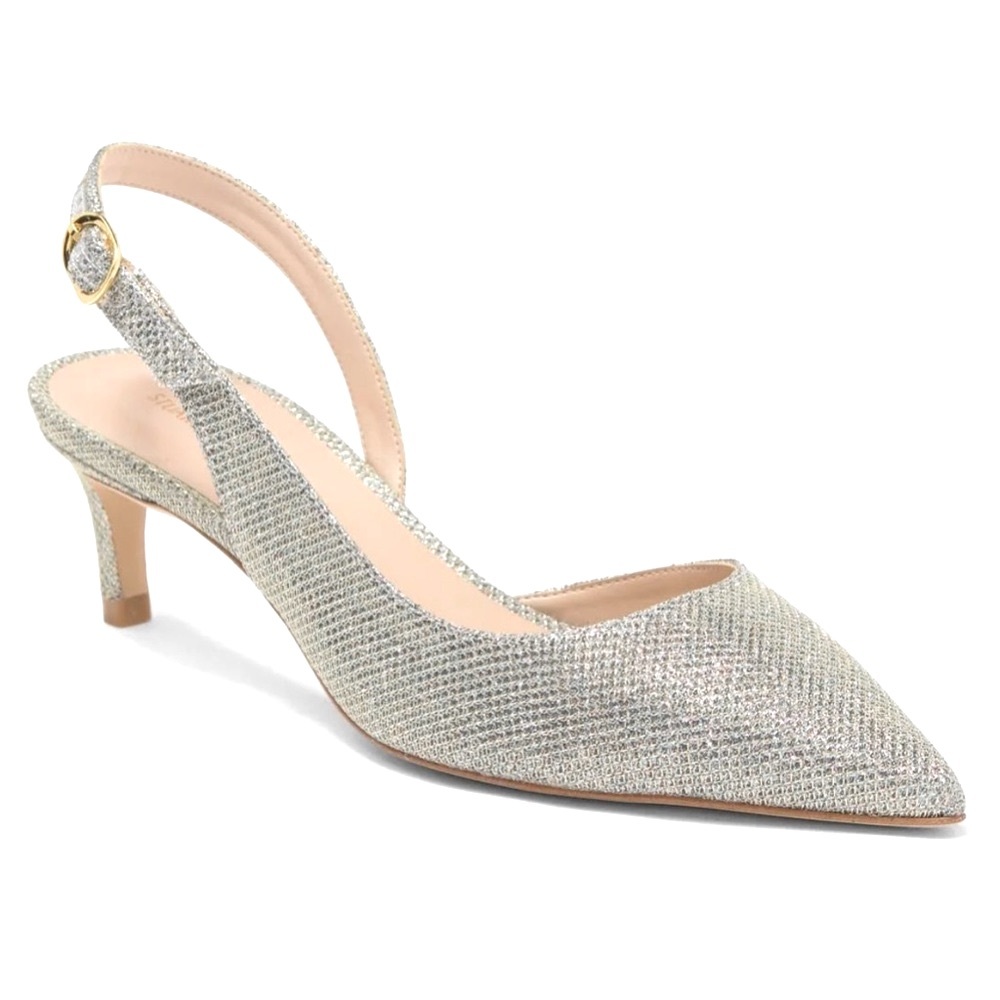 NWOB Stuart Weitzman Sparkly Bridal Slingback heels, Size 5